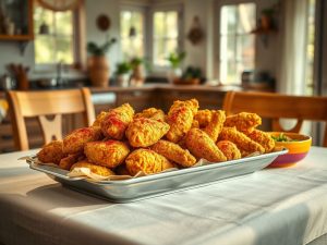 Spicy Fried Chicken Airfryer with Tahini Sauce